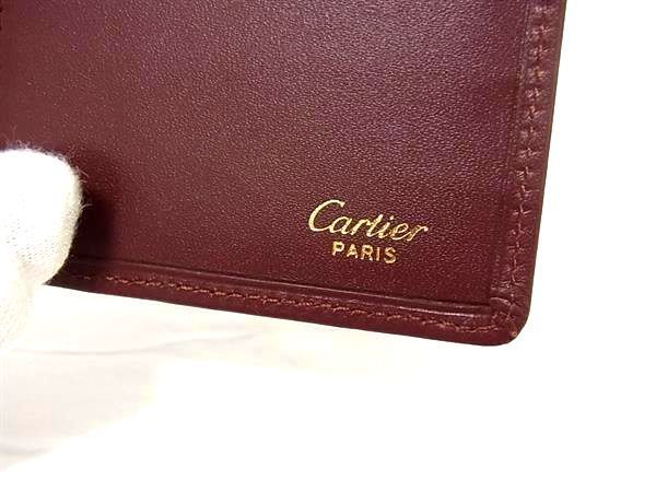 ■新品■未使用■ Cartier カルティエ マストライン レザー 二つ折り 長財布 ウォレット 札入れ メンズ レディース ボルドー系 BH0157_画像5