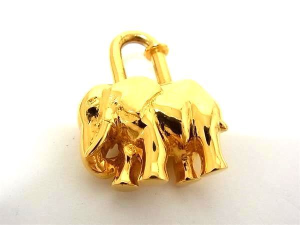 # превосходный товар # HERMES Hermes 1997 год Elephant слон .katena подвеска с цепью очарование оттенок золота AU7786