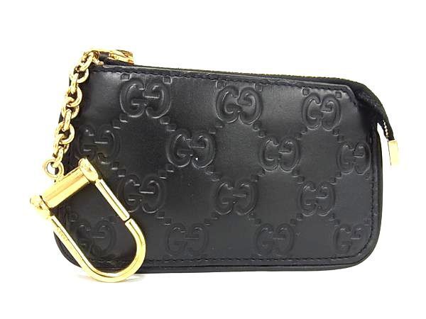 # ultimate beautiful goods # GUCCI Gucci 447964 2091 Guccisima leather coin case coin perth lady's men's black group AU7746