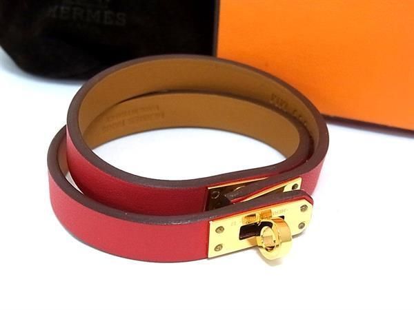 ■新品■未使用■HERMES エルメス ケリー ドゥブルトゥール ヴォースイフト ブレスレット アクセサリー Z刻印 レッド系 AW0843