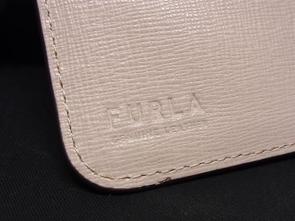 1円 ■新品同様■ FURLA フルラ レザー 二つ折り 財布 ウォレット 小銭入れ 札入れ カード入れ レディース ピンクベージュ系 AW1187_画像6