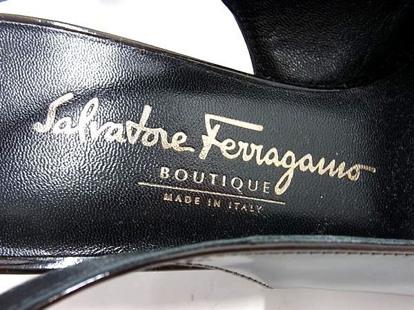 1円 ■新品■未使用■ Salvatore Ferragamo フェラガモ DR56110 A54 パテントレザー パンプス サイズ6(約23.5cm) 靴 ブラウン系 BG6833_画像5