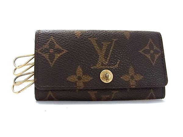 1円 LOUIS VUITTON ルイヴィトン M62631 モノグラム ミュルティクレ4 4連 キーケース 鍵入れ メンズ ブラウン系 AS6526_画像1