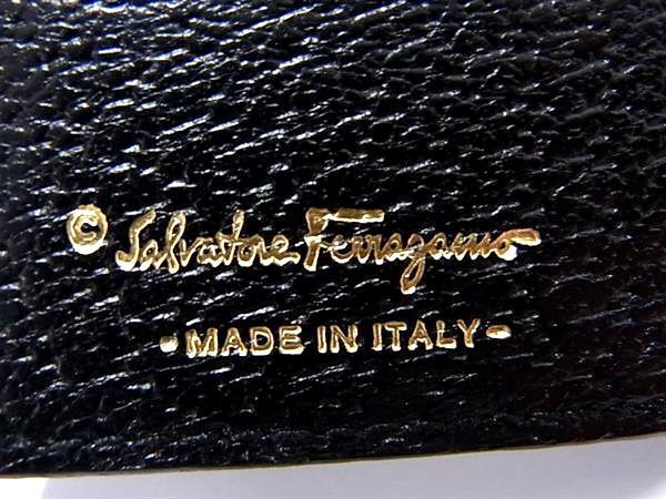 1円 ■新品■未使用■ Salvatore Ferragamo フェラガモ レザー カードケース パスケース 定期入れ ブラック系 AS6577_画像4