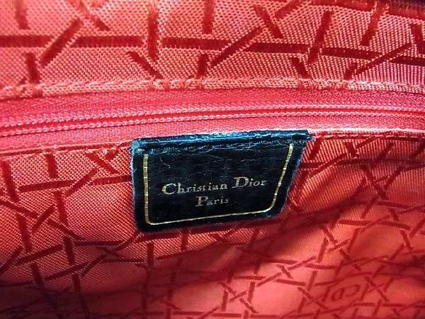 1円 ■美品■ ChristianDior クリスチャンディオール レザー ハンドバッグ トートバッグ レディース ブラック系 AV4890_画像6