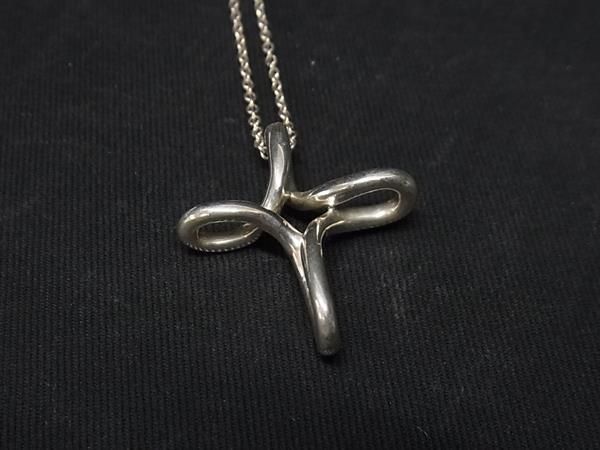 1円 ■極美品■ TIFFANY＆Co ティファニー エルサペレッティ インフィニティクロス SV925 ネックレス アクセサリー シルバー系 AY0028_画像2