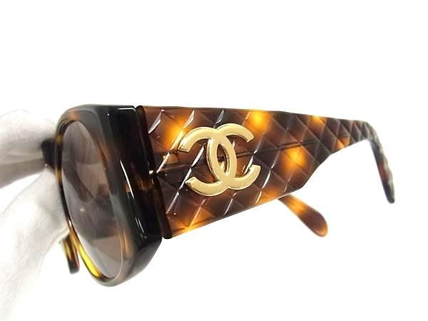 1円 ■美品■ CHANEL シャネル 01450 91235 ココマーク マトラッセ べっ甲調 サングラス メガネ 眼鏡 レディース ブラウン系 AU9460_画像3