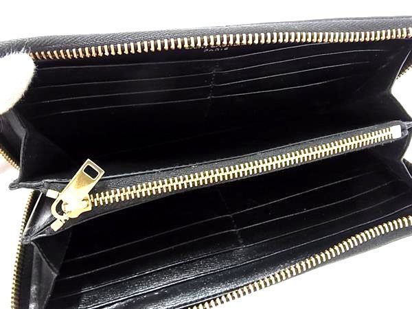 1円 ■美品■ SAINT LAURENT サンローラン カサンドラ レザー 二つ折り 長財布 ウォレット レディース メンズ ブラック系 AS6621_画像3