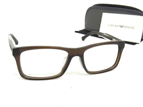 1円 ■極美品■ EMPORIO ARMANI エンポリオアルマーニ EA3002F 5073 55□17 140 フレームのみ サングラス 眼鏡 メガネ ブラウン系 AS7122_画像1