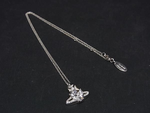 1円 ■美品■ Vivienne Westwood ヴィヴィアンウエストウッド アリエラ オーブ ハート ネックレス アクセサリー シルバー系 AS6755_画像1