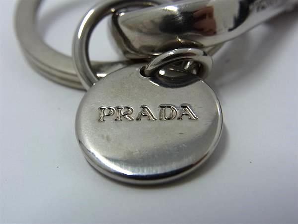 1円 ■美品■ PRADA プラダ テスートナイロン キーホルダー キーリング バッグチャーム レディース ブラック系 AS8625_画像3