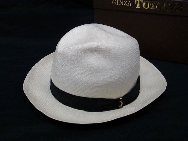 ■新品同様■ BORSALINO ボルサリーノ パナマ リボン 帽子 中折れハット 表記サイズ 61 ライトベージュ系 AV1771