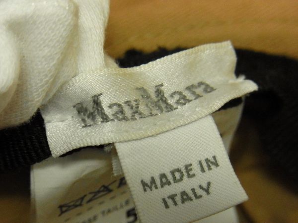 # превосходный товар # Max Mara Max Mara поли amido88%× полиэстер 12% белый бирка общий рисунок шляпа шляпа указанный размер 57 оттенок коричневого AT5822