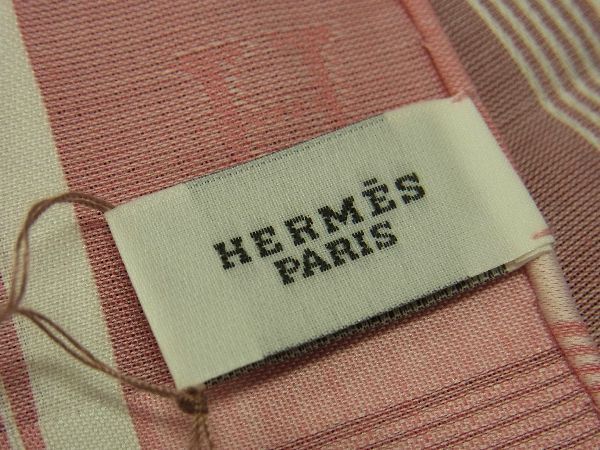 ■新品■未使用■ HERMES エルメス コットン100％ ハンカチ ハンカチーフ スカーフ メンズ ピンク系 AT5808_画像5