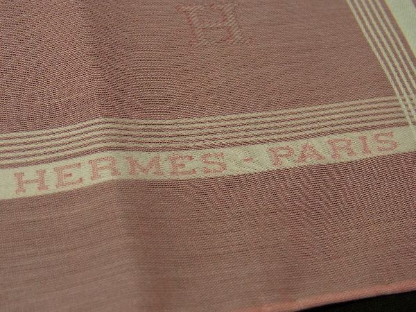 ■新品■未使用■ HERMES エルメス コットン100％ スカーフ ハンカチーフ レディース ピンク系 AV1764_画像4