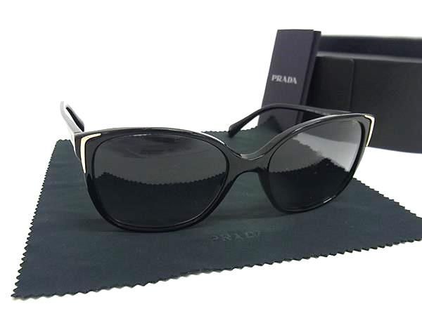 1円 PRADA プラダ SPR01O 55□17 1AB-3M1 140 2N サングラス メガネ 眼鏡 レディース ブラック系 AS9055_画像1