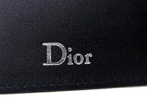 1円 ■極美品■ ChristianDior クリスチャンディオール コーティングキャンバス 二つ折り 長財布 ウォレット メンズ ブラック系 AT9353_画像5