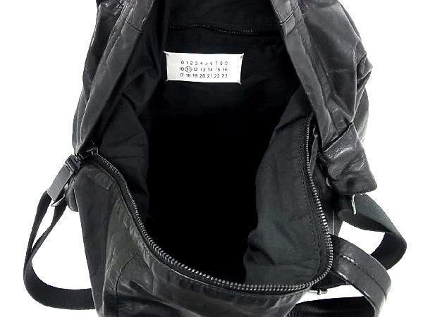 1円 ■美品■ Maison Margiela メゾン マルジェラ レザー 2WAY クロスボディ ハンドバッグ ショルダー トート ブラック系 AV4995_画像5