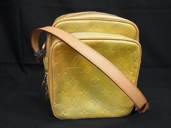 1円 LOUIS VUITTON ルイヴィトン M91036 モノグラムヴェルニ ウースター ショルダーバッグ 肩がけバッグ レディース イエロー系 CD0730S1_画像1