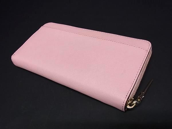 1円 ■美品■ kate spade ケイトスペード PWRU5073 レザー ラウンドファスナー 長財布 ウォレット レディース ピンク系 BF5357_画像2