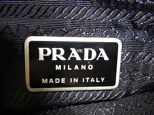 1円 PRADA プラダ B6672 テスートナイロン ショルダーバッグ トート 肩掛け レディース メンズ ブラック系 BH1345_画像6