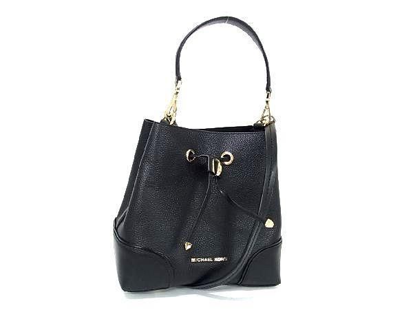 1円 ■極美品■ MICHAEL KORS マイケルコース レザー 2WAY ハンドバッグ ショルダーバッグ 斜め掛け レディース ブラック系 AS6146_画像1