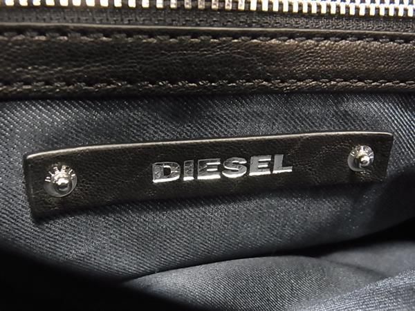 1円 ■極美品■ DIESEL ディーゼル レザー チェーン 2WAY ハンドバッグ ショルダーバッグ 斜め掛け ブラック系 AS6367_画像6