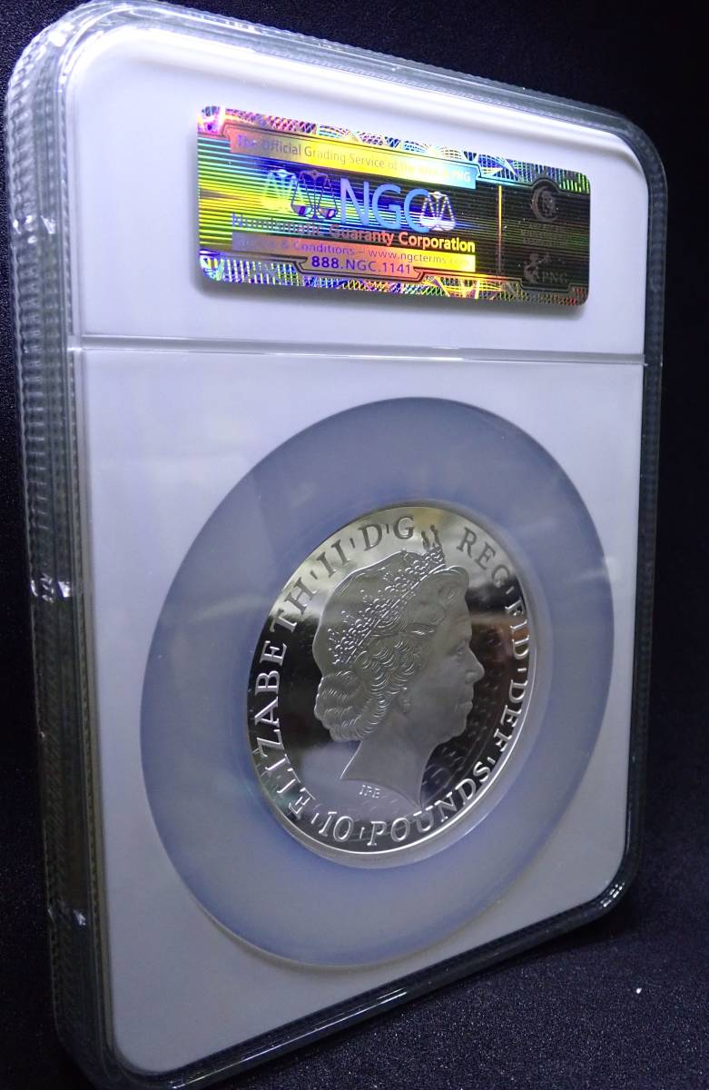 【最高鑑定！】 超貴重！元箱 COA 付 幸せのフクロウ 大型 プルーフ 2013年 イギリス ブリタニア 10ポンド 銀貨 NGC PF70 UC F.R 安全資産_画像7