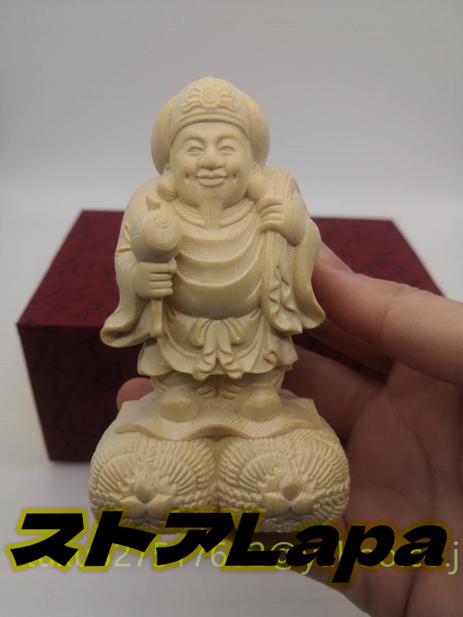 七福神 大黒天 仏教工芸品　総桧材　精密彫刻　極上品　木彫仏教　仏師で仕上げ品_画像5