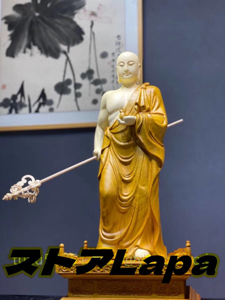 荘厳 地蔵菩薩立像 仏教美術・香樟材・木彫・細密彫・供養品・地蔵菩薩 高さ75cm_画像7