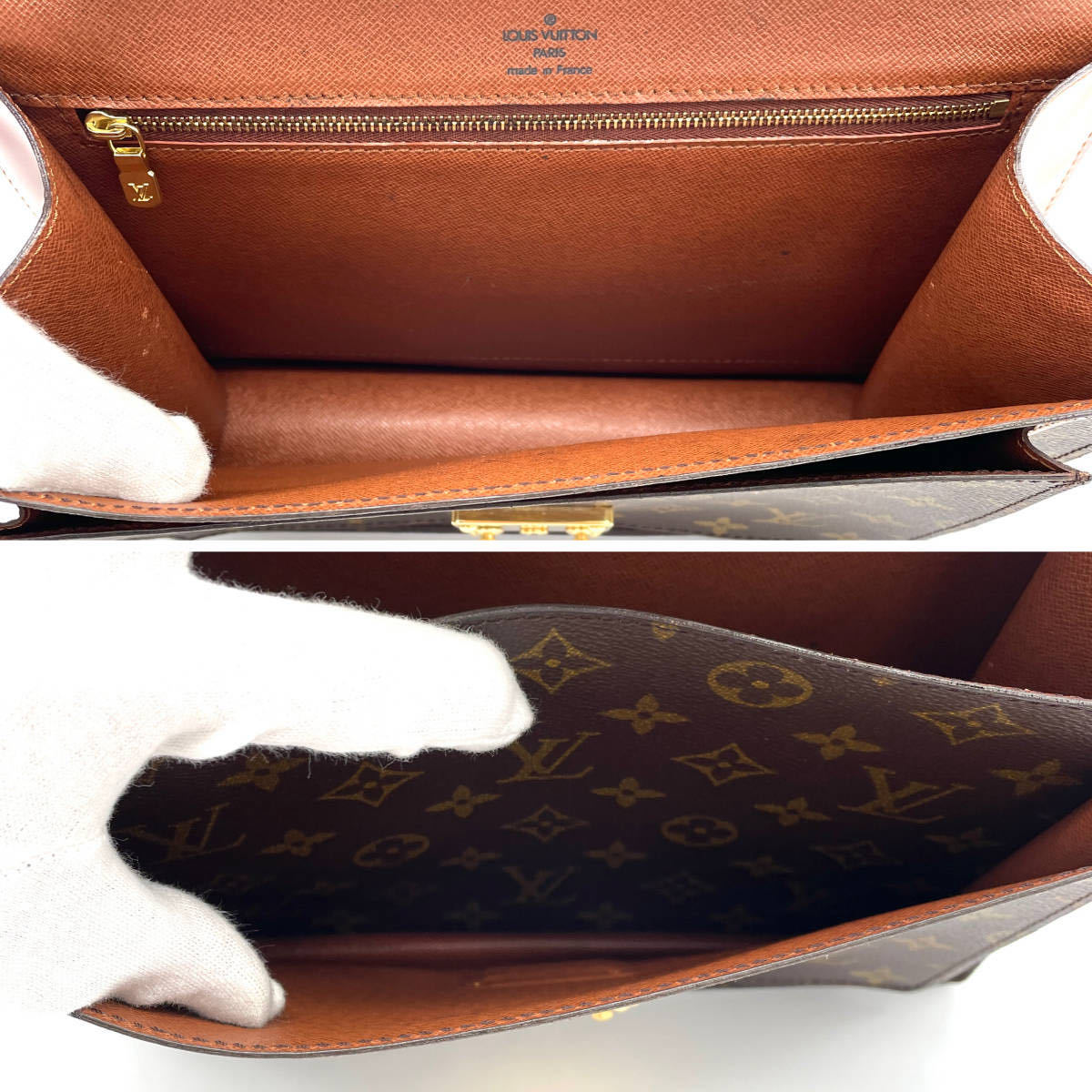 1円 極美品 LOUIS VUITTON ルイヴィトン モノグラム モンソー 2way ハンドバッグ ショルダー レディース メンズ M51185_画像9