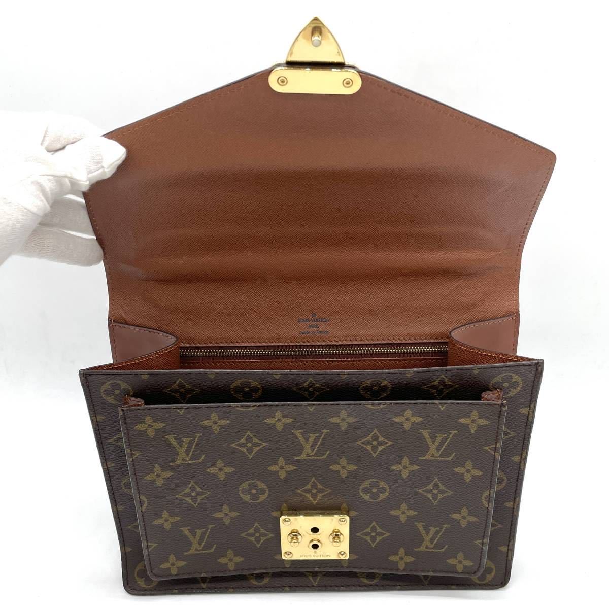 1円 極美品 LOUIS VUITTON ルイヴィトン モノグラム モンソー 2way ハンドバッグ ショルダー レディース メンズ M51185_画像7