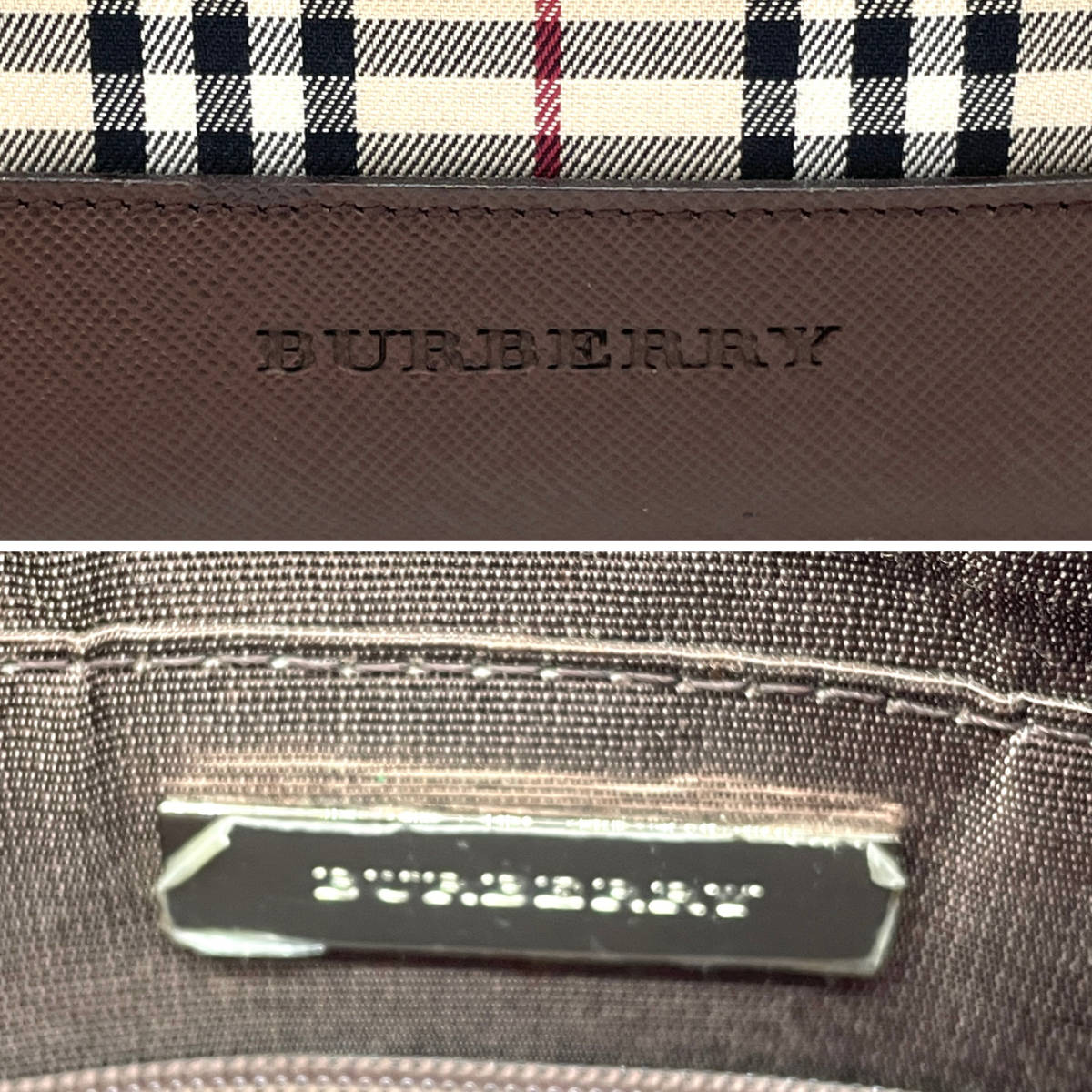 1円 極美品 BURBERRY バーバリー ノバチェック トートバッグ ハンドバッグ ブラウン ベージュ キャンバス レザー_画像10