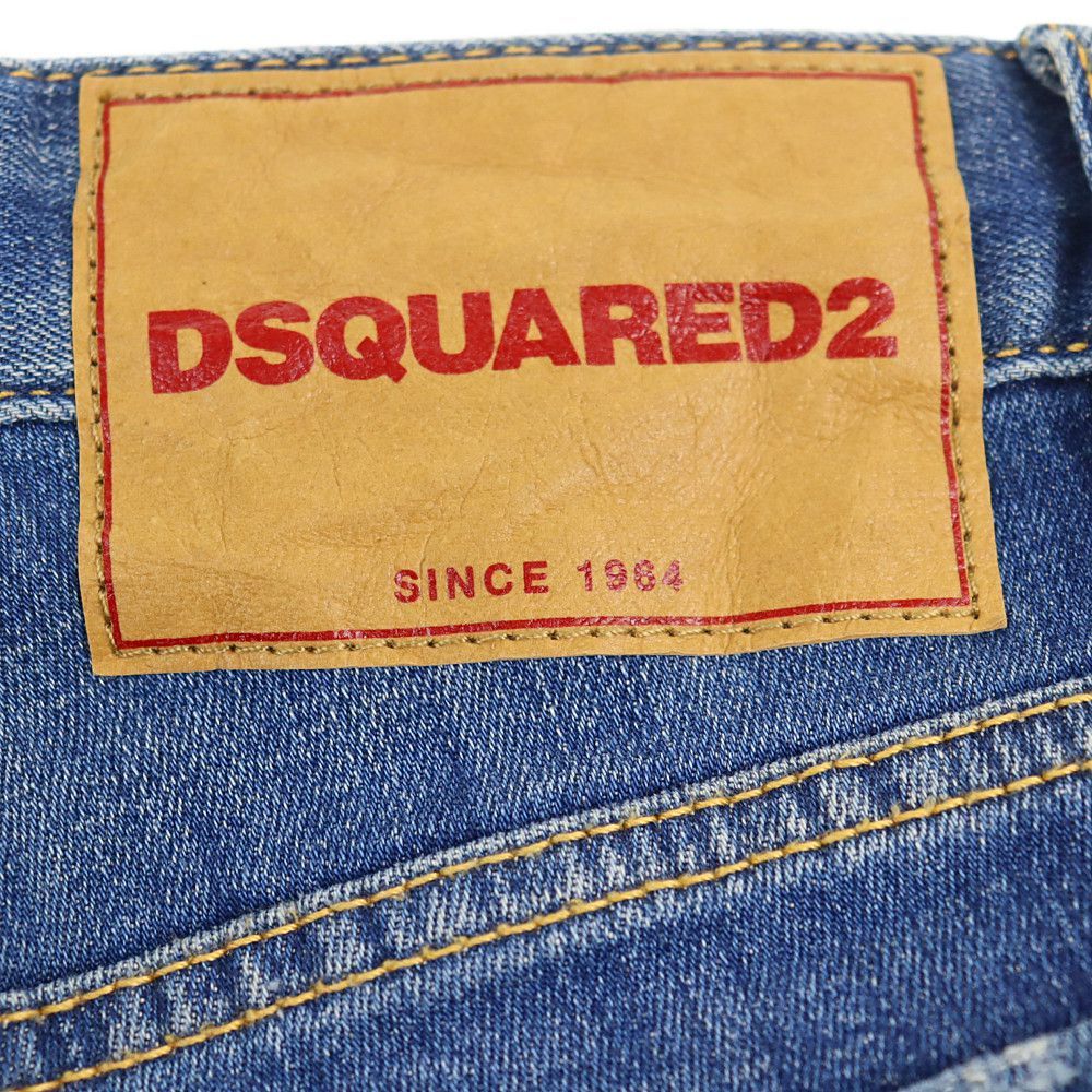 ディースクエアード DSQUARED2 デニムパンツ ダメージ加工 サイズ34 ブルー レディース 中古A 275309_画像7