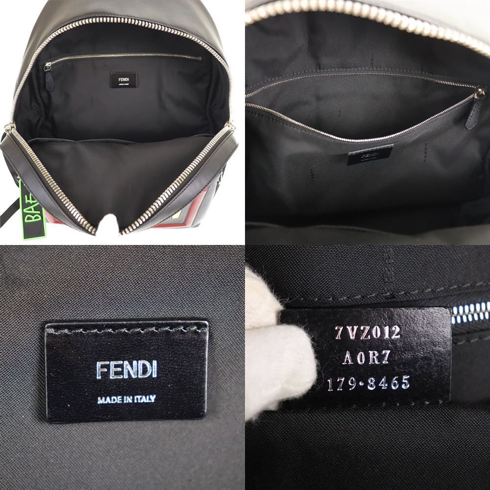 フェンディ FENDI リュックサック バックパック BIGBANG SOLコラボ 7VZ012 ブラック ナイロン レザー 中古AB 275744_画像8