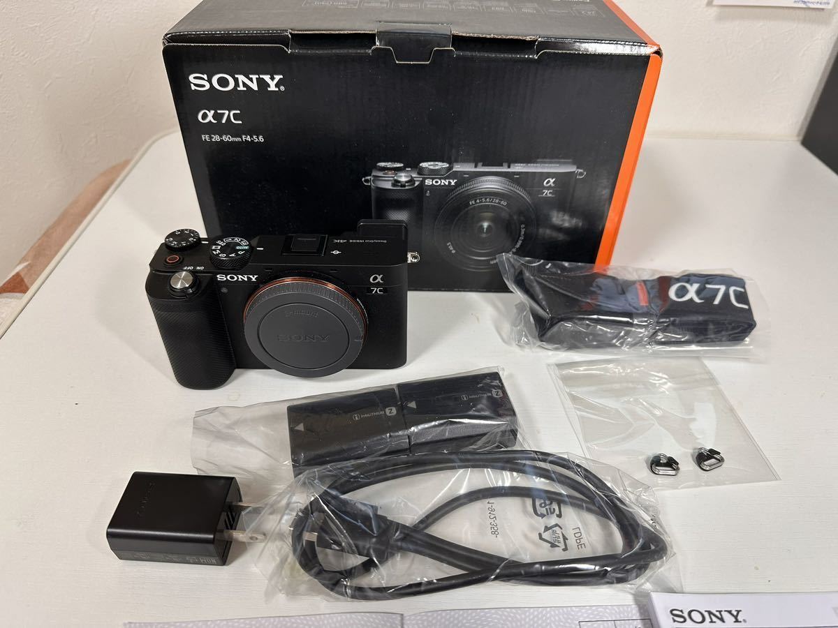 ソニー SONY α7C ILCE-7CL/B ズームレンズセット 極美品 交換バッテリー付　長期保証残〜2025.10_レンズも付属します