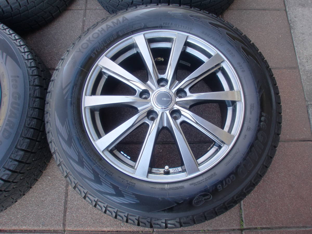 良品 20年後期製 ヨコハマ GRASS & 9.6~9.4mm山 iceGUARD G075 225/65R17 RAV4CR-VX-TRAILCX-5CX-8OUTBACKESCUDO等に　手渡大歓迎　送料安_画像4