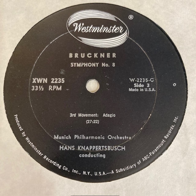 クナッパーツブッシュ ブルックナー 交響曲8番 XWN2235 アメリカ盤 2枚組LPの画像6