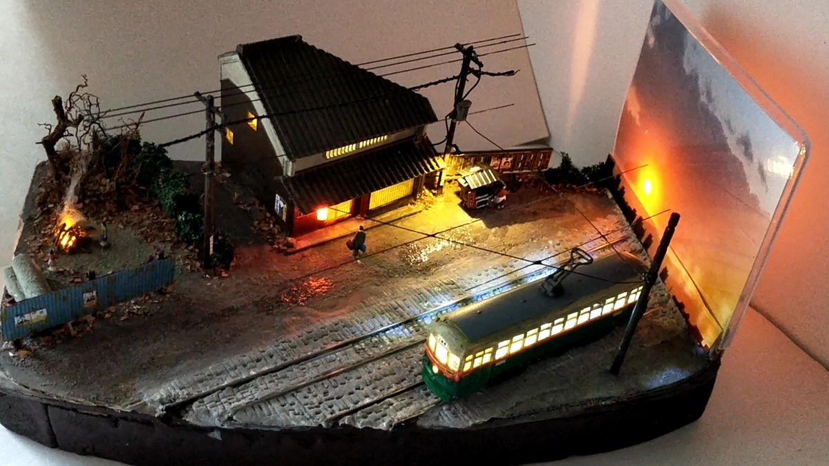 Nゲージ・ジオラマ【路面電車が走る裏街情景】 車両付き|Yahoo Nゲージ・ジオラマ【路面電車が走る裏街情景】 車両付き|Yahoo
