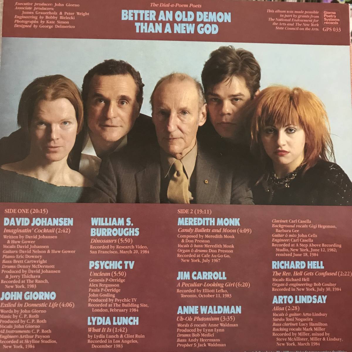 [LP] Better an Old Demon Than a New God バロウズ Burroughs Psychic TV Meredith Monk Arto Lindsay Lydia Lunch Richard Hellの画像2
