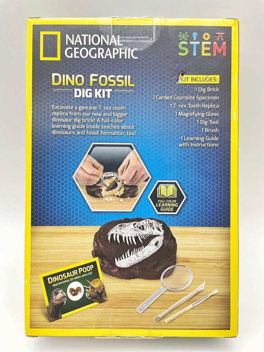 【未開封】ナショナルジオグラフィック DINO FOSSIL DIG KIT 恐竜の化石 発掘キット T.REX 歯 レプリカ 知育玩具 ティラノサウルス 化石_画像2