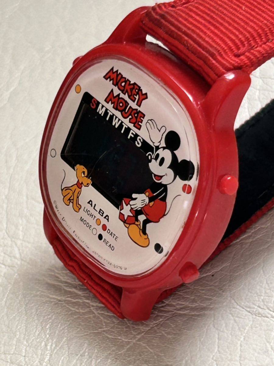 SEIKO アルバ ミッキー マウスデジタル腕時計アンティーク稼働品_画像7