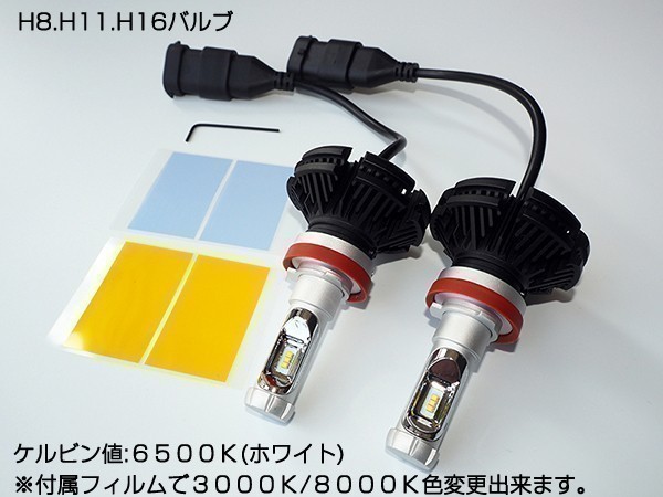 ■PHILIPS LED チップ 車検対応 NHP10 系 前期 中期 アクア AQUA H11 LED ヘッドライト フォグランプ用 12000LM 3000K 6500K_画像2