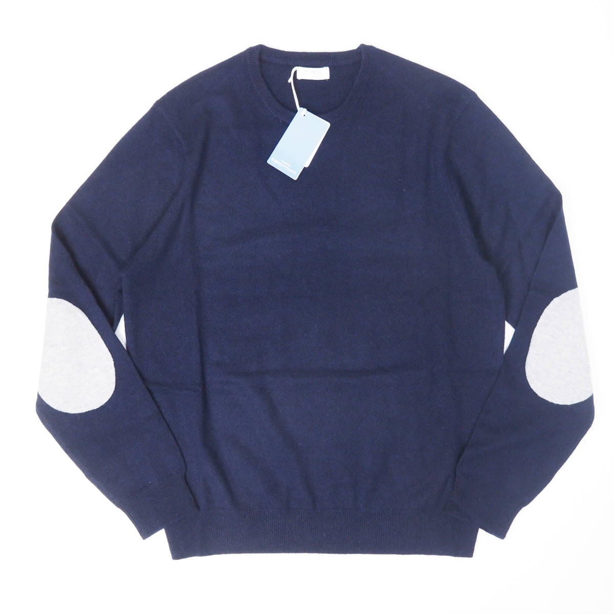  новый товар стандартный товар Malo optimumma-romaro шерсть кашемир высший класс патрубок patch вязаный свитер темно-синий XL(52 соответствует )