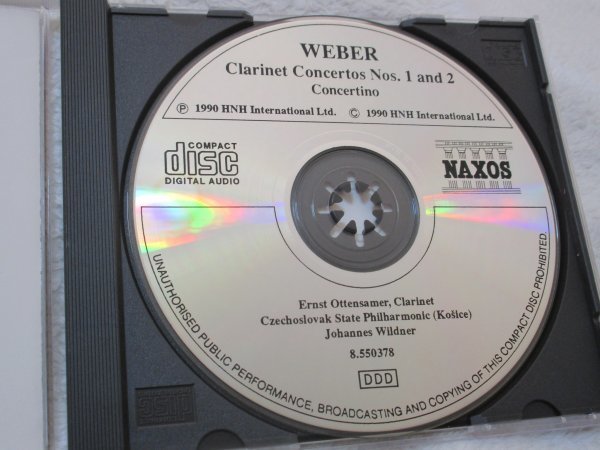 Naxos //ウェーバー：クラリネット協奏曲第1番、第2番【CD】オッテンザマー／スロヴァキア国立コシツェ・フィル／ヴィルトナー指揮の画像2