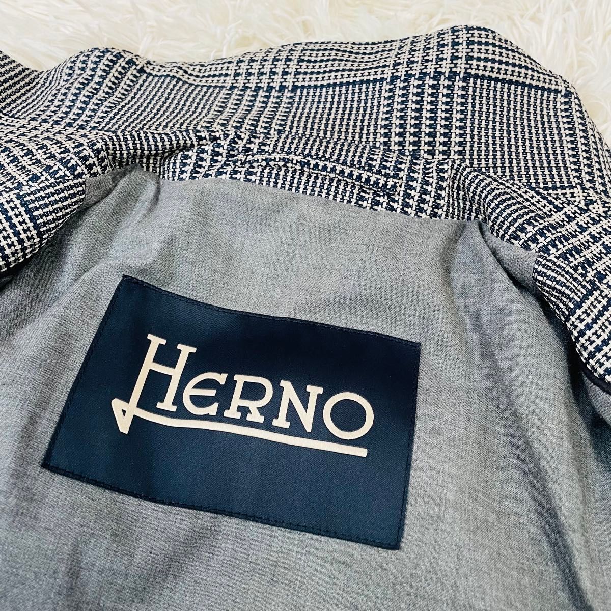 【美品】HERNOヘルノ　比翼仕立ベルト付ステンカラーコート　スプリング　50