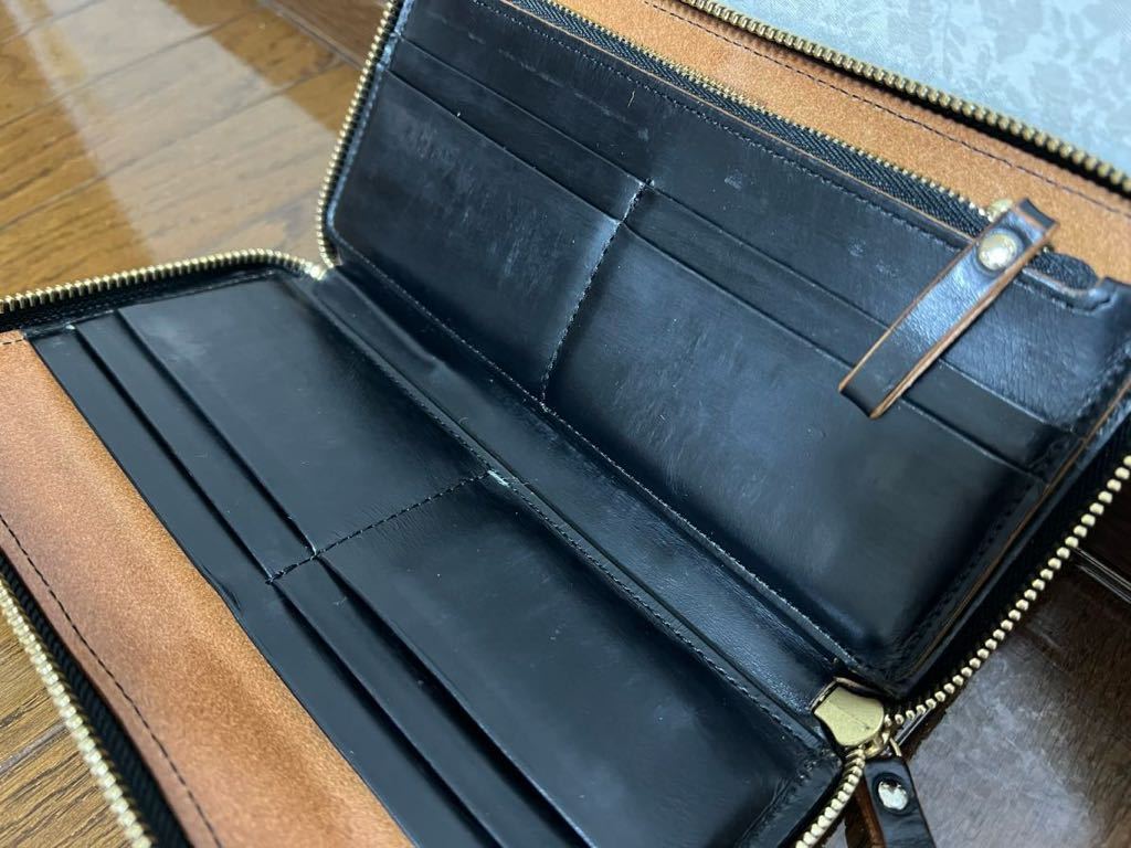  excellent level! PORTER Porter Yoshida bag film FILM long wallet purse wallet black original leather round fastener secondhand goods!
