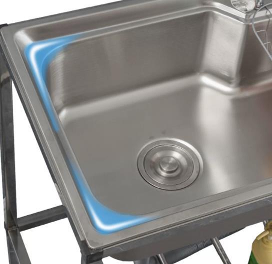 人気のある新製品キッチンステンレス鋼洗濯ポット家庭用シングルスロットスロットシンプルな盆地洗濯タンク_画像7