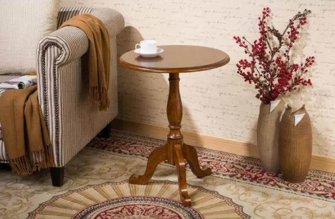 アメリカのソリッドウッドの数ラウンド、数回の電話テーブルソファテーブルコーヒーテーブル小さな丸いテーブルの画像2