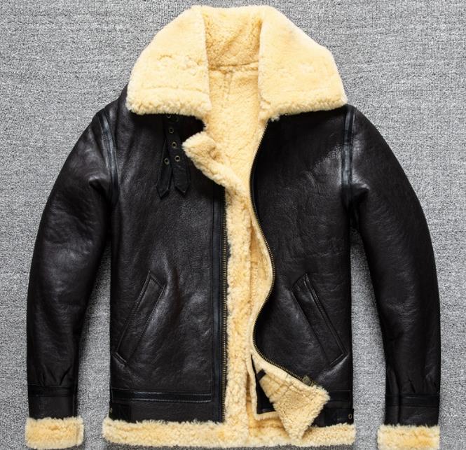 高級シープスキン、毛皮統合生産、冬の暖かいフリースジャケット、オートバイジャケット、フライトスーツ
